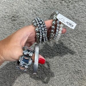 Elegant Silver and Pearl Bracelet bundle